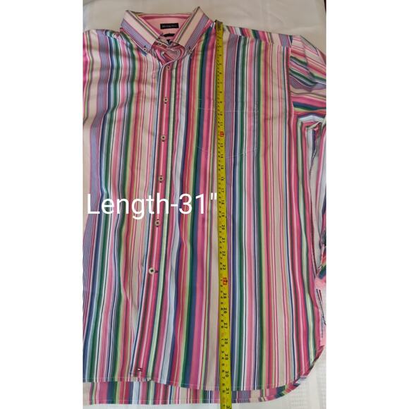 VTG Tommy Hilfiger Men's Shirt XL Striped Multicolor Rainbow Colors Cotton - Picture 12 of 16